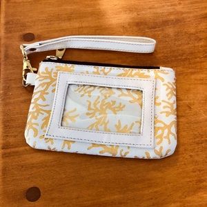 Coral Pattern Wristlet with ID panel
